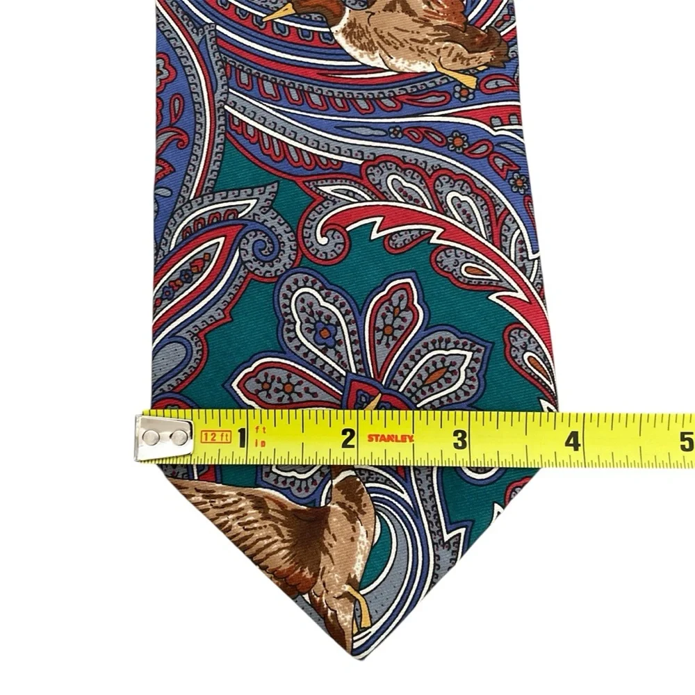Brooks Brothers Makers Silk Tie Bird Paisley Multicolor Novelty Business USA
